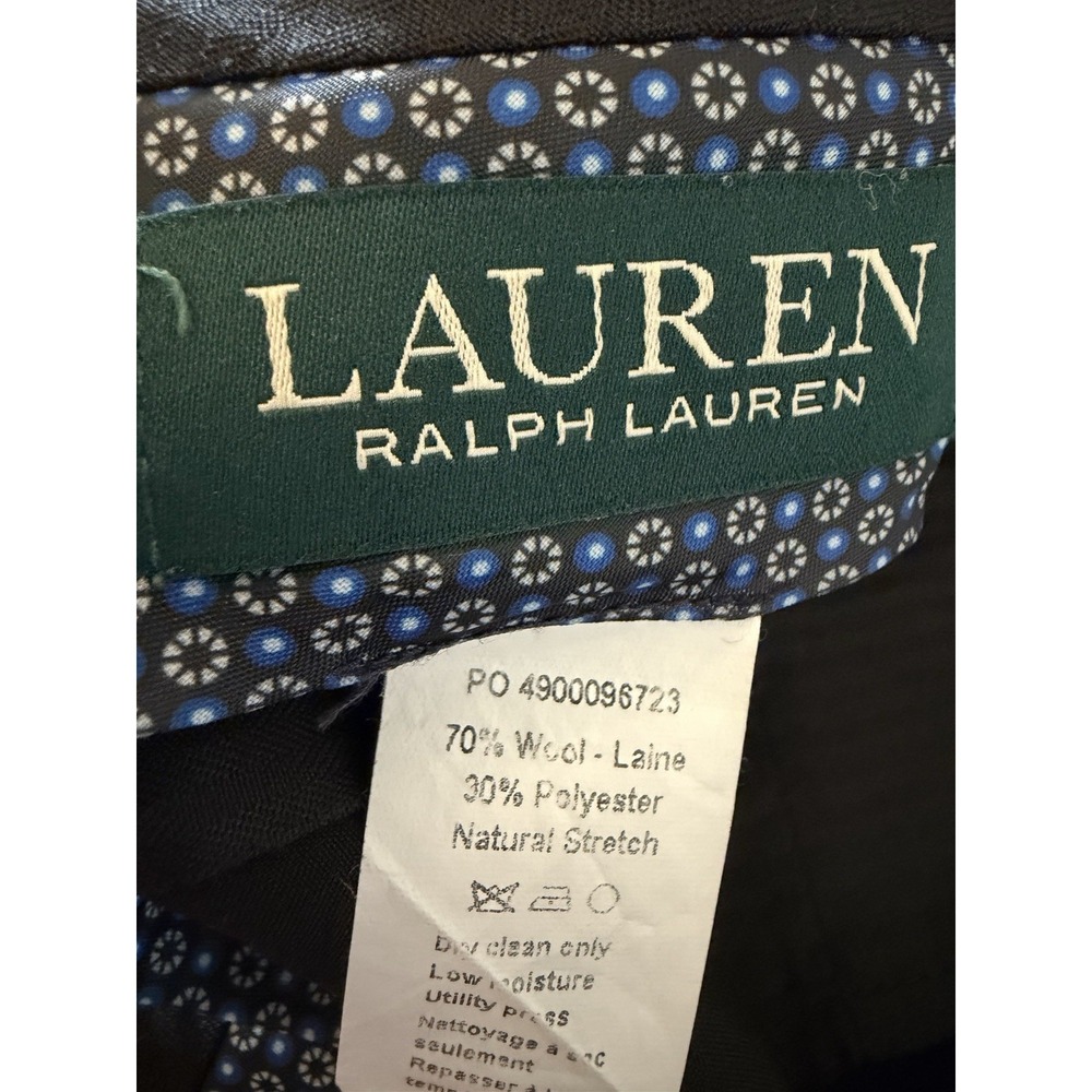 Lauren Ralph Lauren Men's 38x30 Navy Wool Blend Natural Stretch Flat Front Pants - Picture 4 of 8